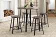 Chevre Brown/Gray Round Counter Height Set by Homelegance at Eve Furniture