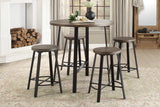 Chevre Brown/Gray Round Counter Height Set by Homelegance at Eve Furniture