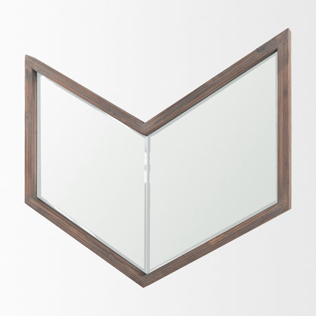 Chevren Medium Brown Wood Frame Mirror by Mercana at Eve Furniture
