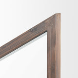 Chevren Medium Brown Wood Frame Mirror by Mercana at Eve Furniture