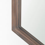 Chevren Medium Brown Wood Frame Mirror by Mercana at Eve Furniture
