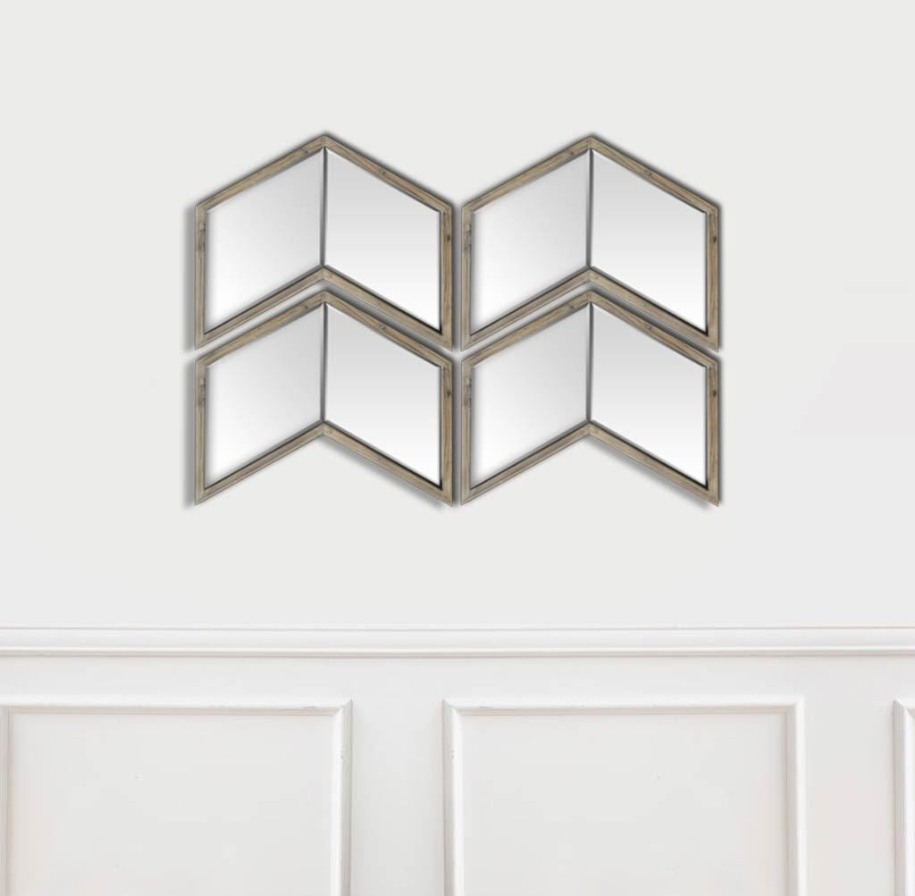 Chevren Medium Brown Wood Frame Mirror by Mercana at Eve Furniture
