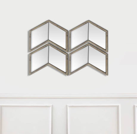 Chevren Medium Brown Wood Frame Mirror by Mercana at Eve Furniture