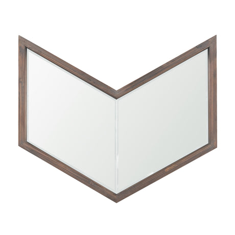 Chevren Medium Brown Wood Frame Mirror by Mercana at Eve Furniture