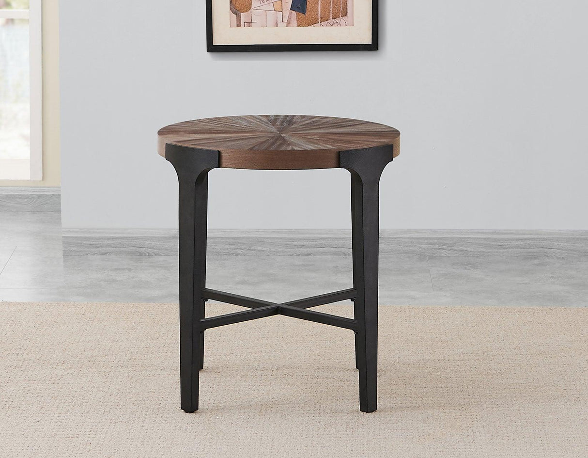 Chevron 22-inch Round End Table by Steve Silver at Eve Furniture