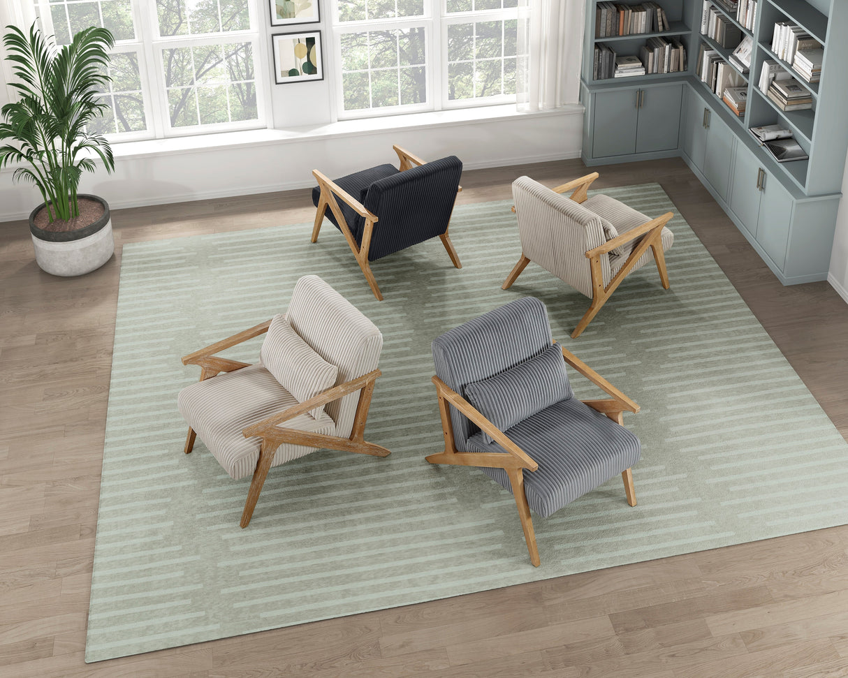 Chevron Beige Accent Chair by Homelegance at Eve Furniture