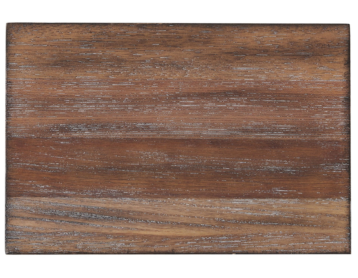 Chevron Cinnamon 22-inch Round End Table by Steve Silver at Eve Furniture