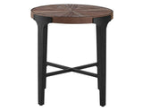 Chevron Cinnamon 22-inch Round End Table by Steve Silver at Eve Furniture
