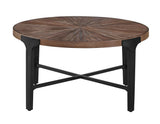 Chevron Cinnamon 36-inch Round Cocktail Table by Steve Silver at Eve Furniture