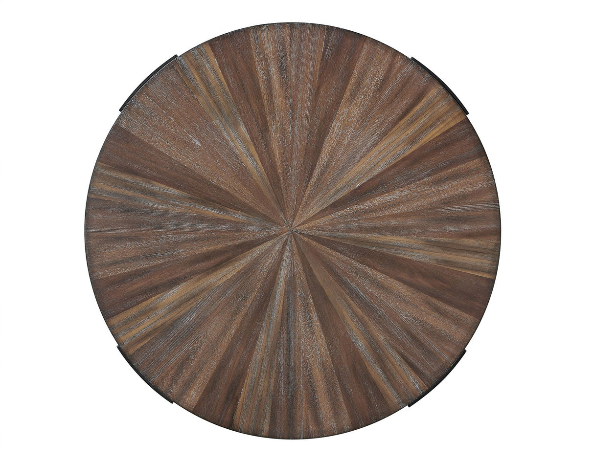 Chevron Cinnamon 36-inch Round Cocktail Table by Steve Silver at Eve Furniture