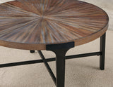 Chevron Cinnamon 36-inch Round Cocktail Table by Steve Silver at Eve Furniture