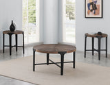 Chevron Cinnamon 36-inch Round Cocktail Table by Steve Silver at Eve Furniture