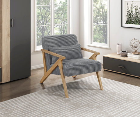 Chevron Gray Accent Chair by Homelegance at Eve Furniture