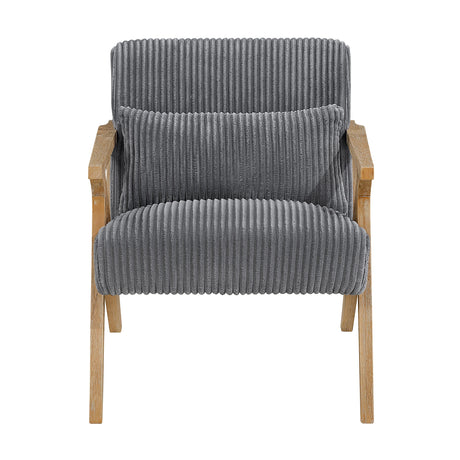 Chevron Gray Accent Chair by Homelegance at Eve Furniture