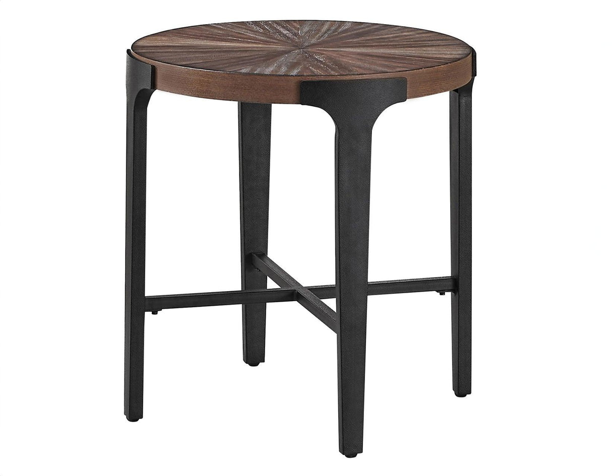 Chevron 22-inch Round End Table by Steve Silver at Eve Furniture