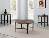 Chevron 22-inch Round End Table by Steve Silver at Eve Furniture
