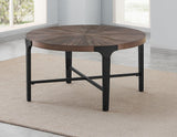 Chevron 36-inch Round Coffee Table by Steve Silver at Eve Furniture