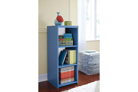 Chevron Blue Pouf by Ashley at Eve Furniture