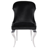 Cheyanne Upholstered Wingback Side Chair with Nailhead Trim Chrome and Black (Set of 2)