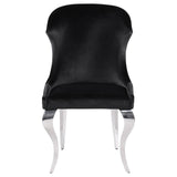 Cheyanne Upholstered Wingback Side Chair with Nailhead Trim Chrome and Black (Set of 2) by Coaster at Eve Furniture