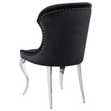 Cheyanne Upholstered Wingback Side Chair with Nailhead Trim Chrome and Black (Set of 2) by Coaster at Eve Furniture