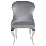 Cheyanne Upholstered Wingback Side Chair with Nailhead Trim Chrome and Grey (Set of 2) by Coaster at Eve Furniture