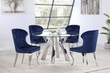 Cheyanne Upholstered Wingback Side Chair with Nailhead Trim Chrome and Ink Blue (Set of 2) by Coaster at Eve Furniture