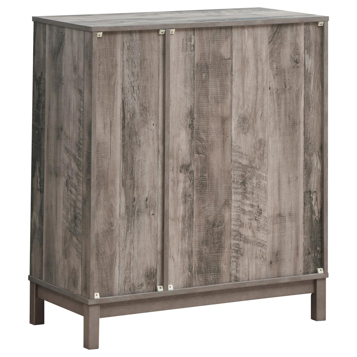 Cheyenne Weathered Acacia 2-Door Wine Cabinet with Stemware Rack