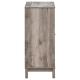 Cheyenne Weathered Acacia 2-Door Wine Cabinet with Stemware Rack