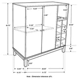 Cheyenne Weathered Acacia 2-Door Wine Cabinet with Stemware Rack