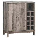 Cheyenne Weathered Acacia 2-Door Wine Cabinet with Stemware Rack by Coaster at Eve Furniture
