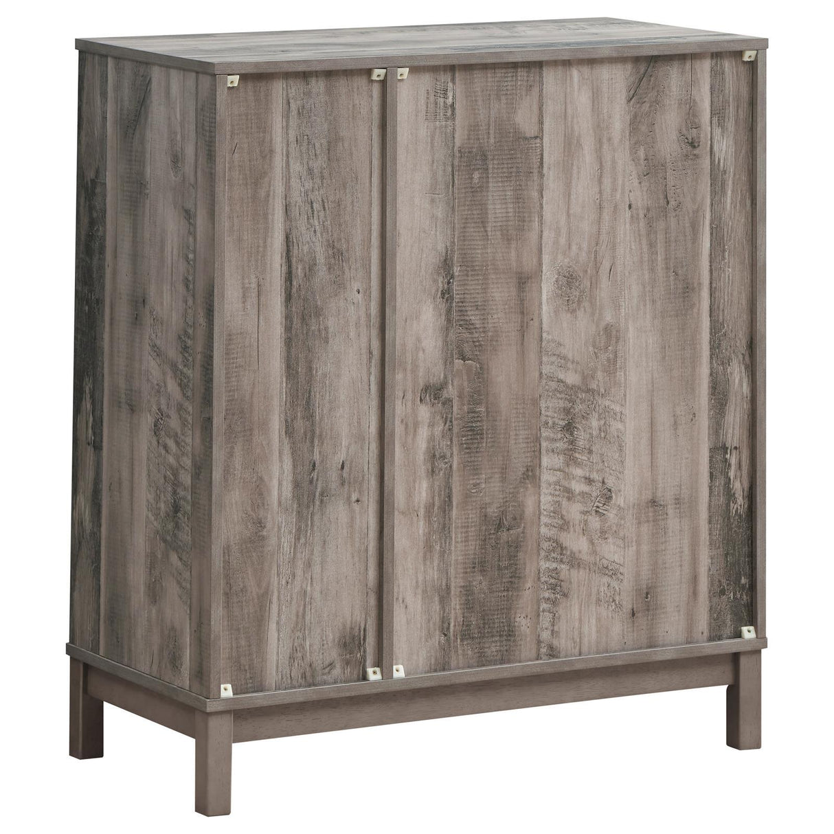 Cheyenne Weathered Acacia 2-Door Wine Cabinet with Stemware Rack by Coaster at Eve Furniture