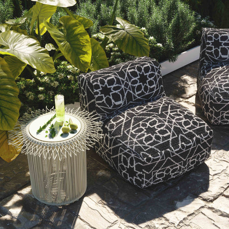 Chiara Indoor / Outdoor Black Accent Pouf by TOV Furniture at Eve Furniture