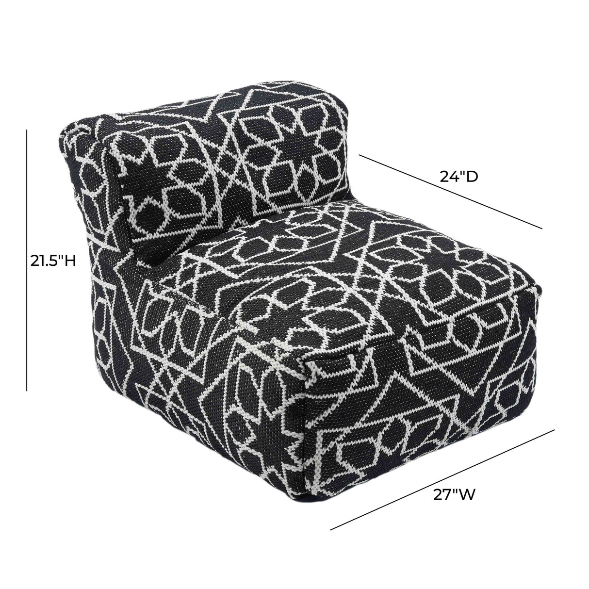 Chiara Indoor / Outdoor Black Accent Pouf by TOV Furniture at Eve Furniture