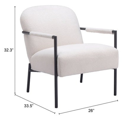 Chicago Ivory Accent Chair by Zuomod at Eve Furniture