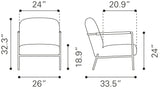 Chicago Ivory Accent Chair by Zuomod at Eve Furniture
