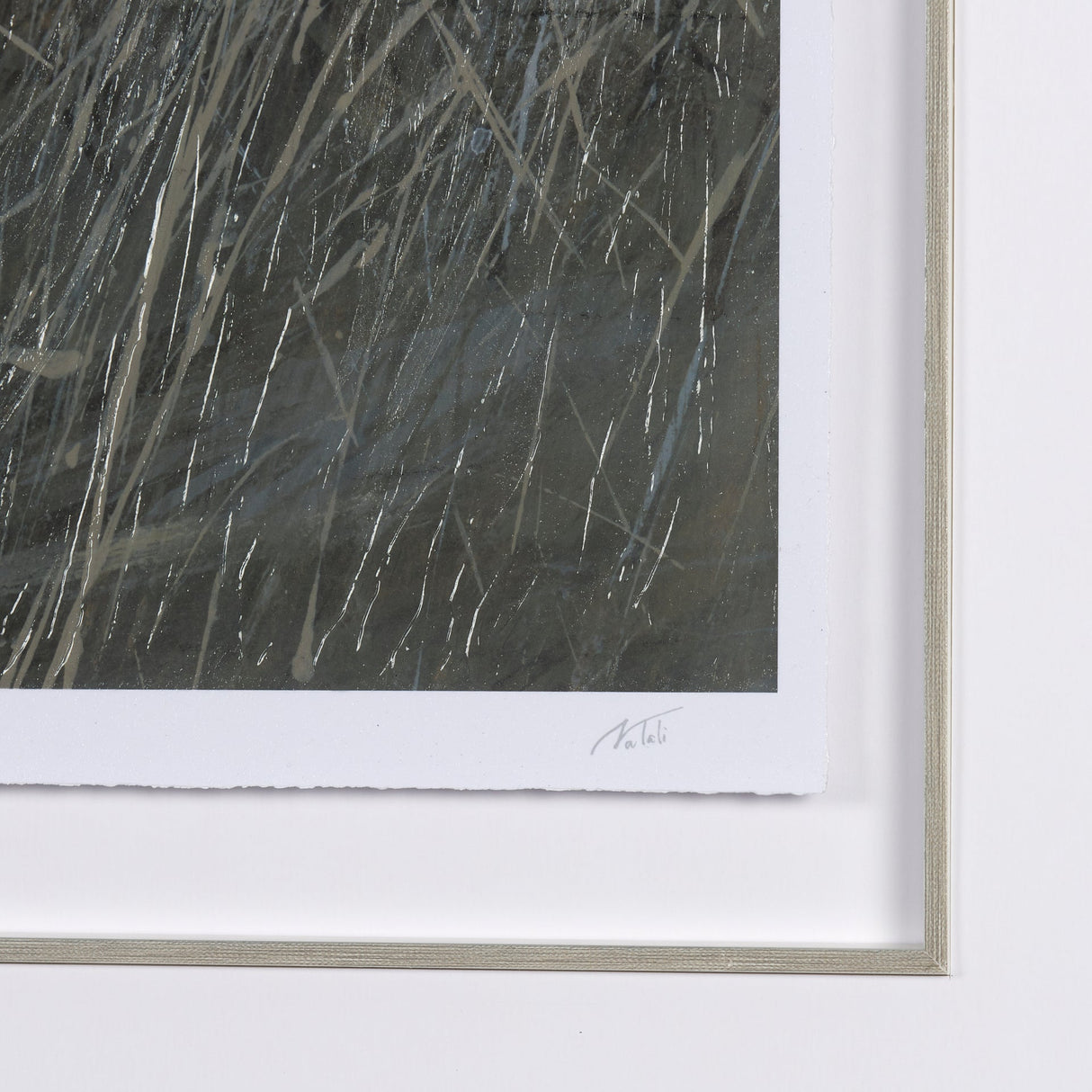 Chilly Breeze II by Natali a Hand Embelished Textured Framed Art Print Matted under Glass by Mercana at Eve Furniture