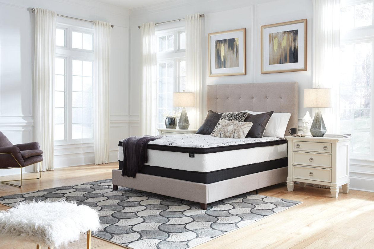 Chime 12 Inch Hybrid White Queen Mattress in a Box by Ashley at Eve Furniture