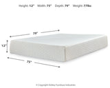 Chime 12 Inch Memory Foam White California King Mattress in a Box by Ashley at Eve Furniture