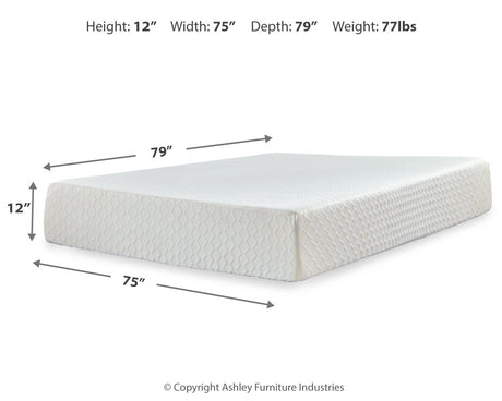 Chime 12 Inch Memory Foam White California King Mattress in a Box by Ashley at Eve Furniture