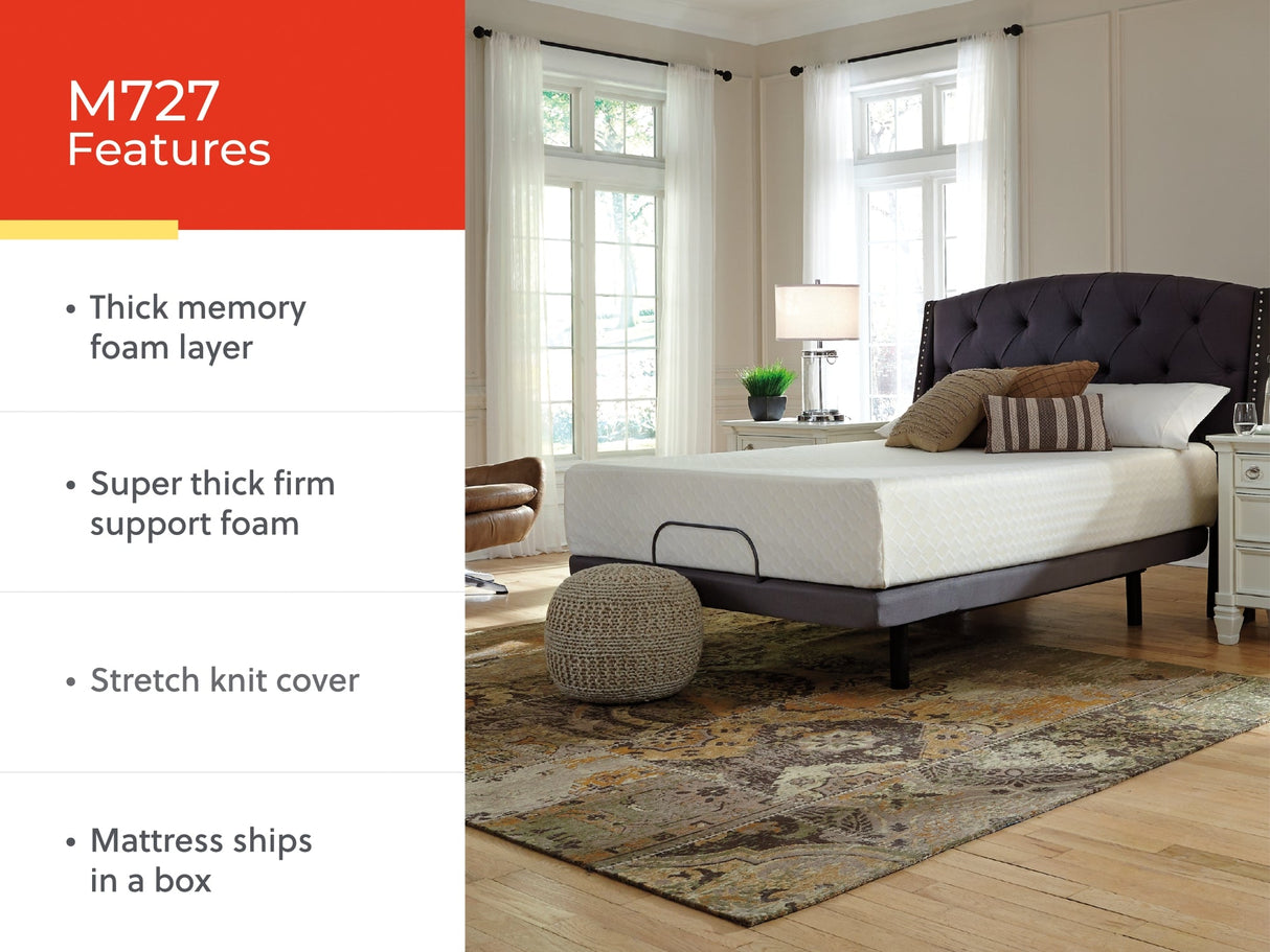 Chime 12 Inch Memory Foam White California King Mattress in a Box by Ashley at Eve Furniture