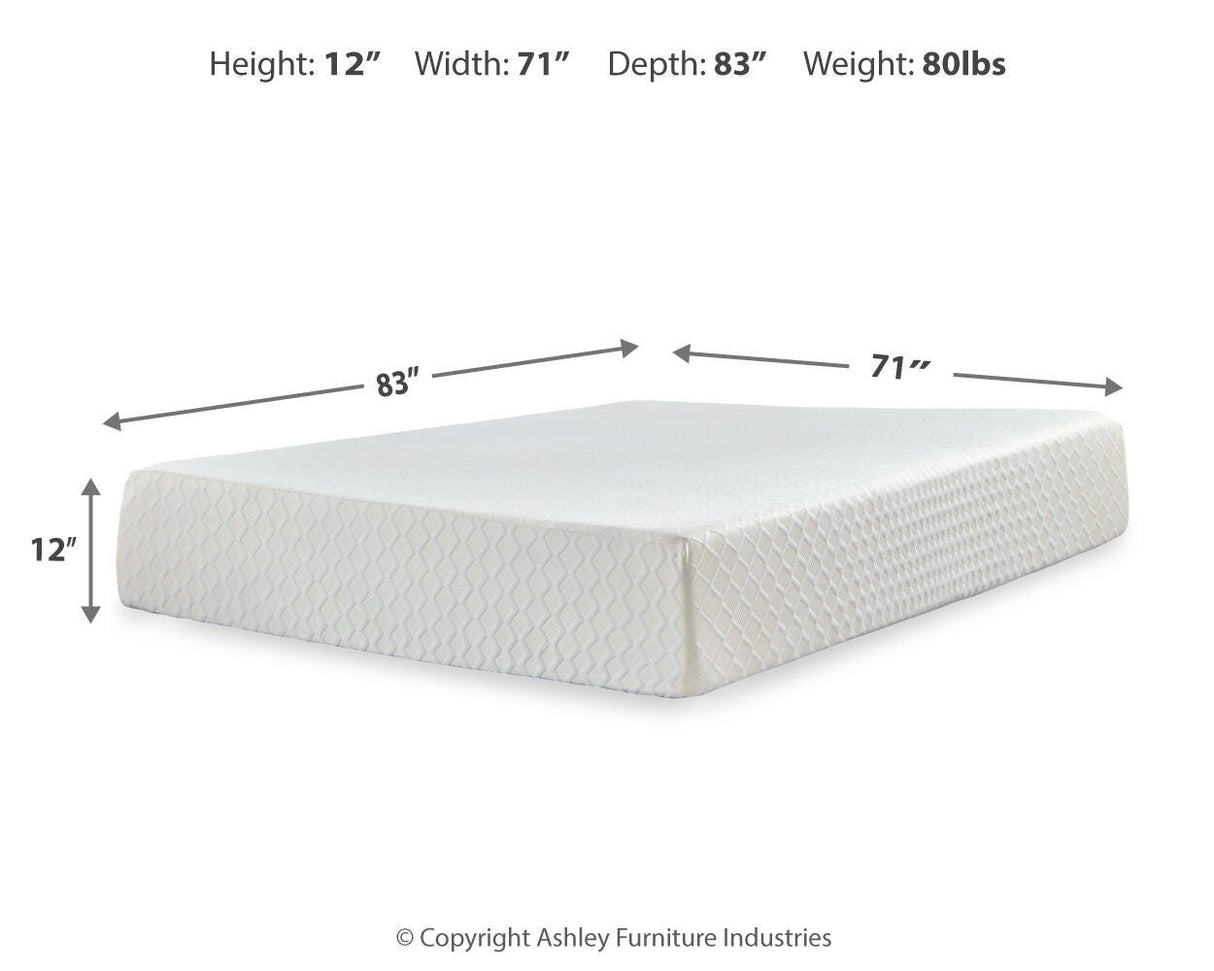 Chime 12 Inch Memory Foam White California King Mattress in a Box by Ashley at Eve Furniture