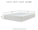Chime 12 Inch Memory Foam White California King Mattress in a Box by Ashley at Eve Furniture