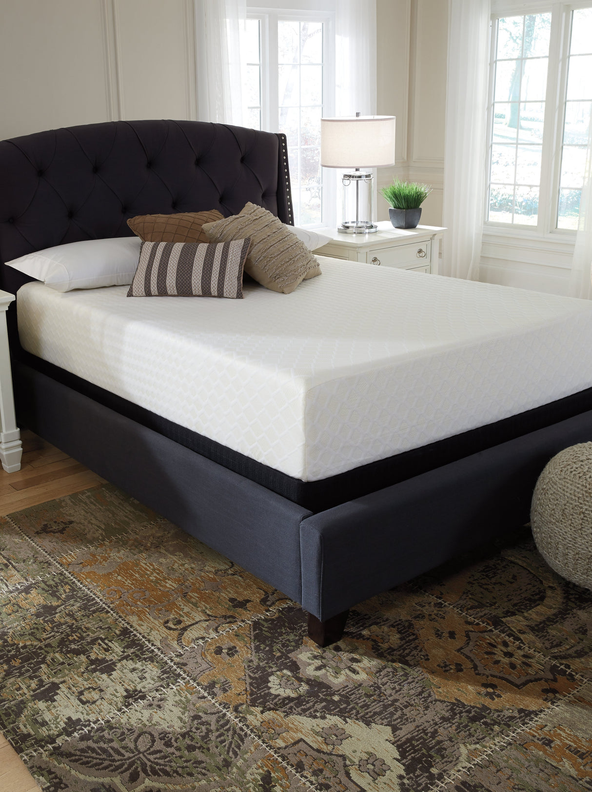 Chime 12 Inch Memory Foam White California King Mattress in a Box by ASHLEY FURNITURE at Eve Furniture
