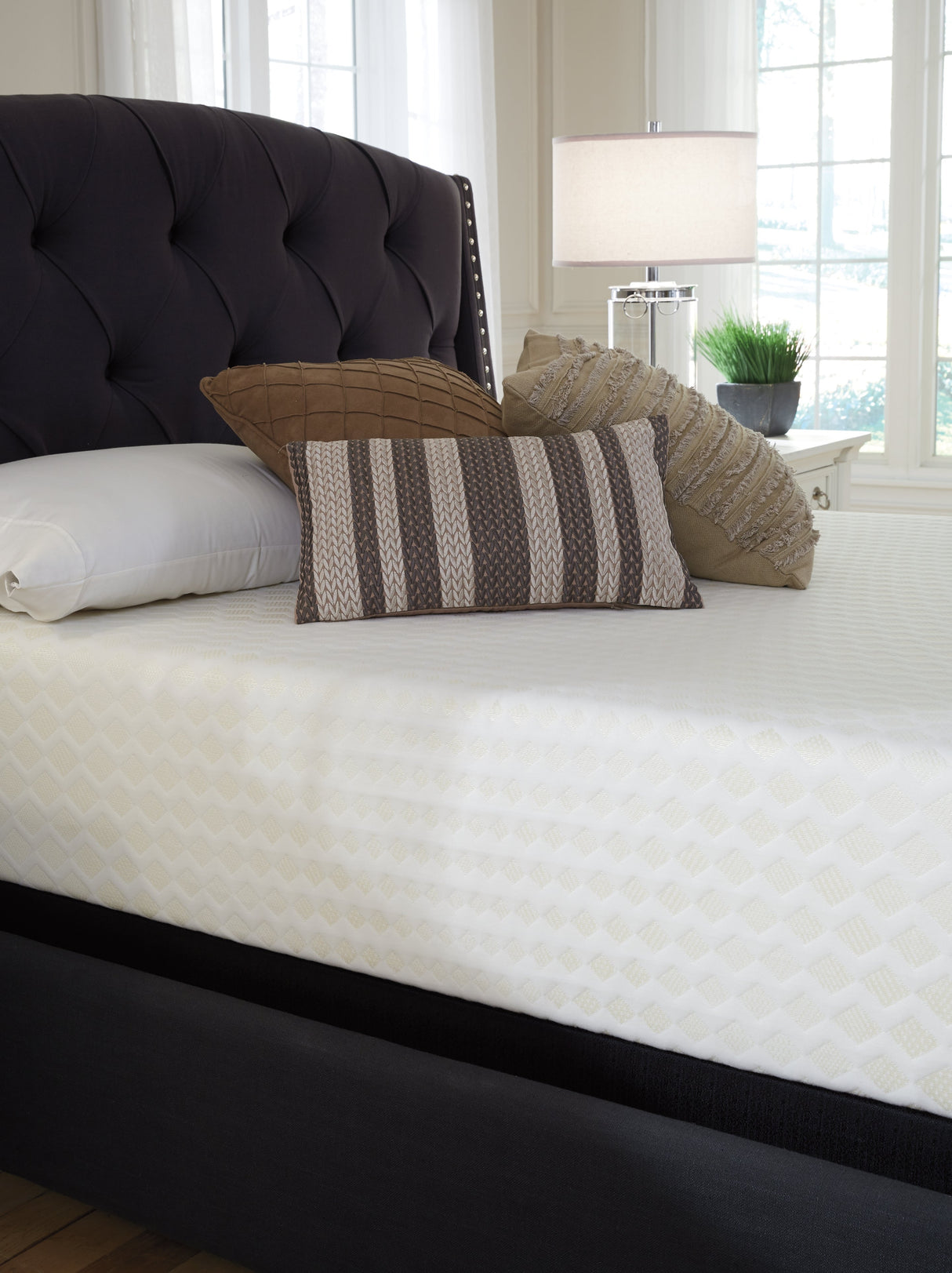Chime 12 Inch Memory Foam White California King Mattress in a Box by ASHLEY FURNITURE at Eve Furniture