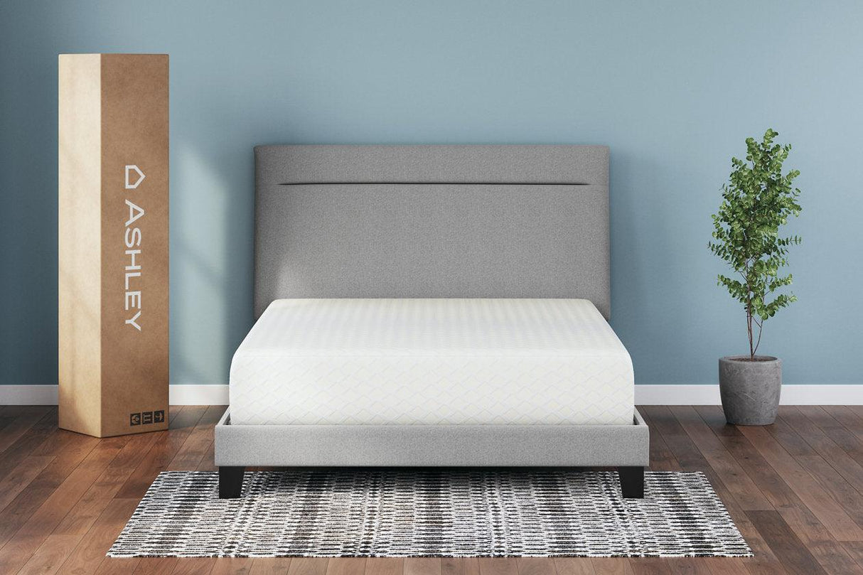 Chime 12 Inch Memory Foam White Twin Mattress in a Box by Ashley at Eve Furniture