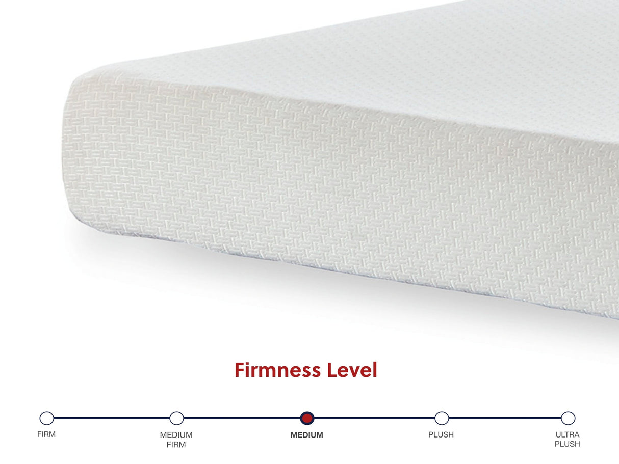 Chime 8 Inch Memory Foam White Full Mattress in a Box by Ashley at Eve Furniture