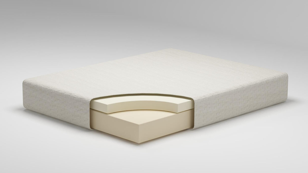 Chime 8 Inch Memory Foam White Full Mattress in a Box by Ashley at Eve Furniture