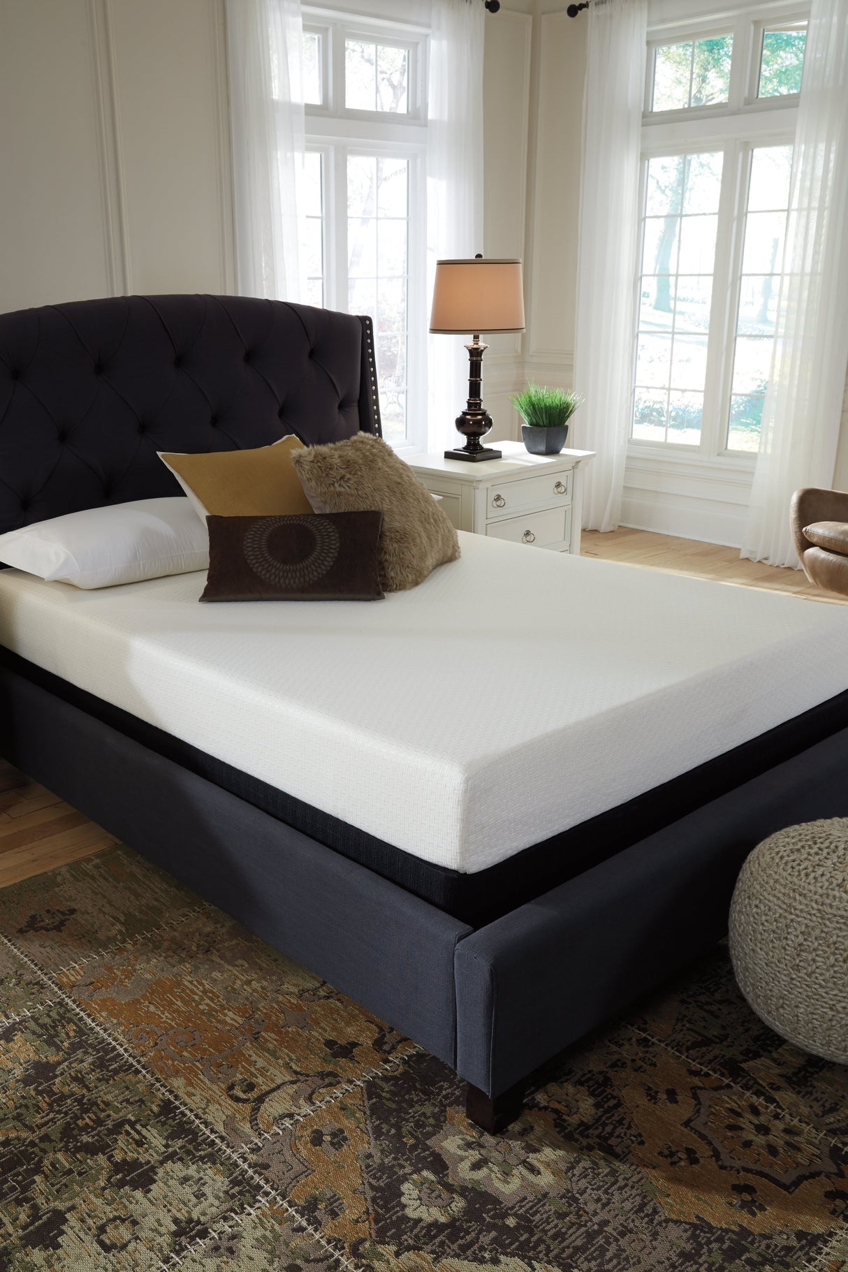 Chime 8 Inch Memory Foam White Twin Mattress in a Box by Ashley at Eve Furniture