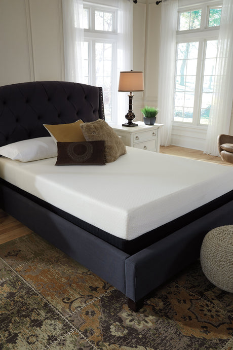 Chime 8 Inch Memory Foam White Twin Mattress in a Box by Ashley at Eve Furniture